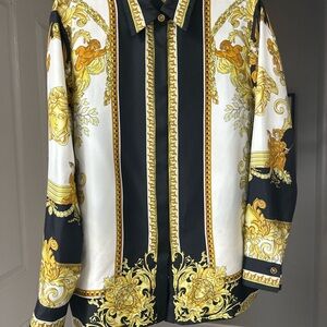Versace Baroque Style Long Sleeve silk Shirt size 42